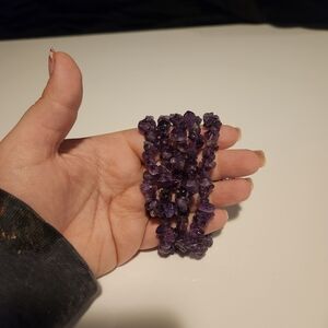 Purple Vintage Amethyst Gemstone Beaded Necklace